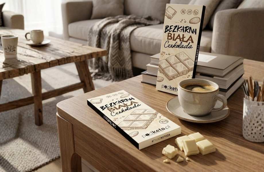 Bezkarna biała czekolada migdałowo-kokosowa keto