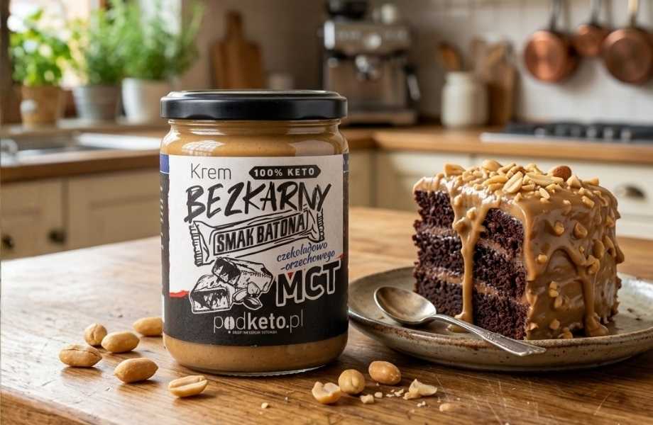 Bezkarny Krem o Smaku Batona 500 g w szklanym słoiku - krem orzechowo-karmelowy bez cukru