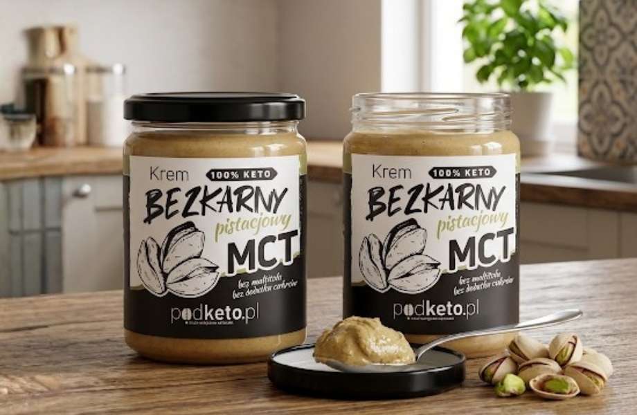 Bezkarny Krem Pistacjowy 500 g w szklanym słoiku - krem z 60% pistacji bez cukru
