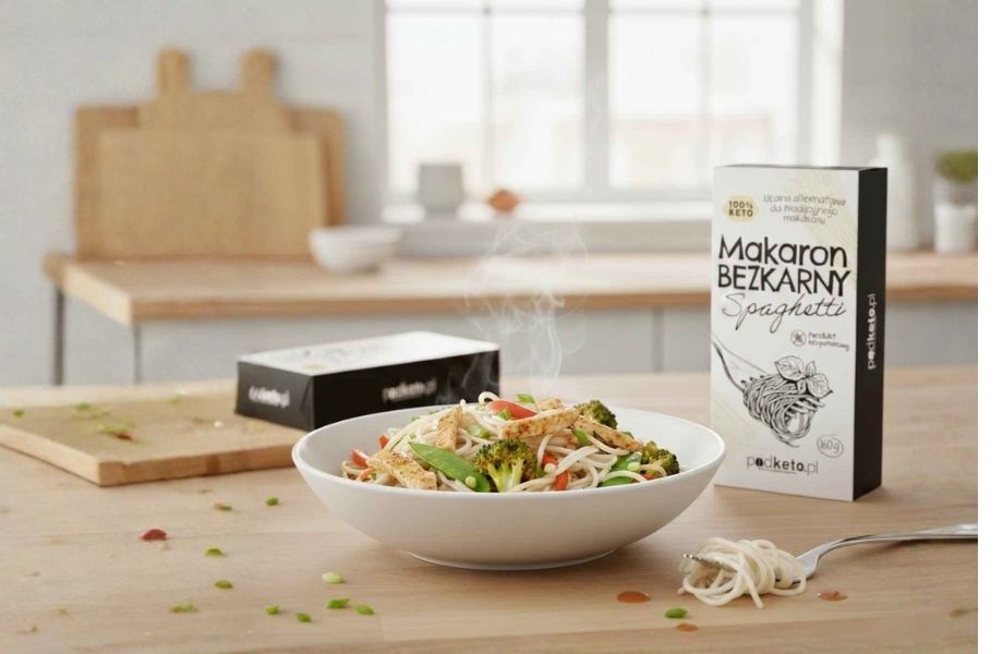 Makaron Spaghetti Konjac Bezkarny 160 g - niskowęglowodanowy makaron bez glutenu
