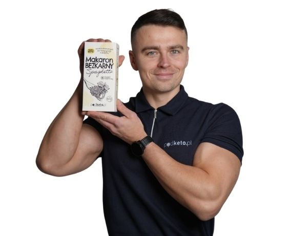 Rafał Kocur z suchym makaronem konjac na redukcji