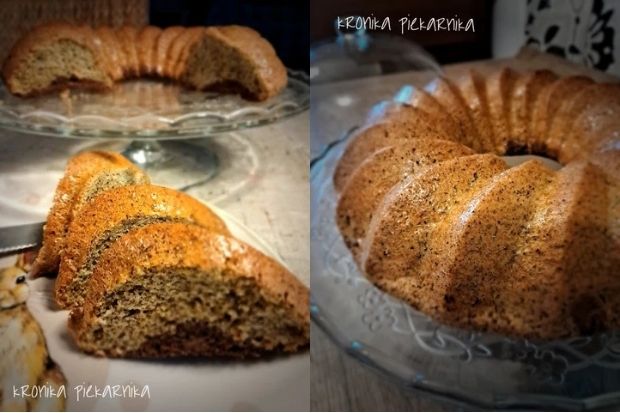 Keto babka makowo-marmurkowa pokrojona w plastry