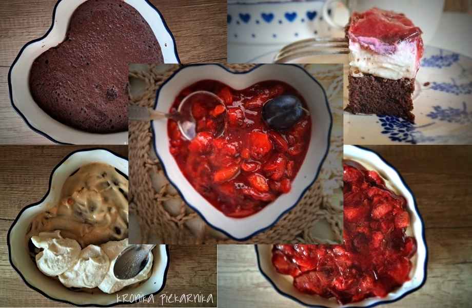 Keto brownie z masą serową i konfiturą śliwkową - etapy przygotowania