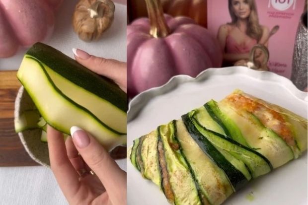Keto kanapka z cukinii bez chleba zwinięta w zawijasa