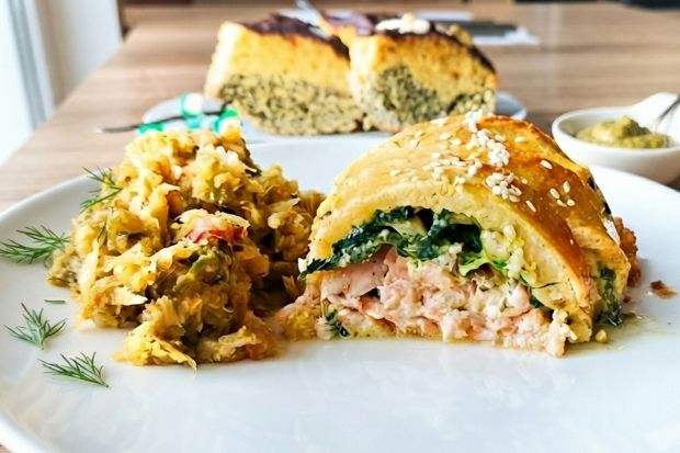 Łosoś zapiekany w cieście [keto, low carb]