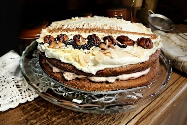 Wiosenny tort keto - makowo - orzechowy [keto, low carb]