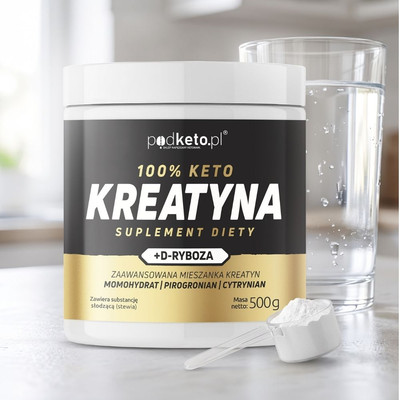 Kreatyna Trójaktywna z D-Rybozą 500g - Monohydrat, Cytrynian i Pirogronian, 100% Keto