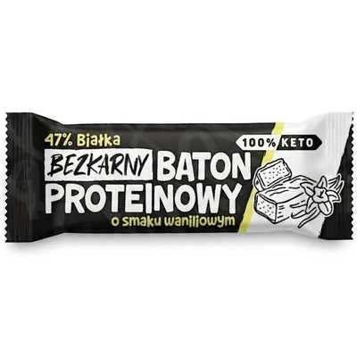 Baton Proteinowy Keto Wanilia - 47% białka, bez maltitolu - 40g