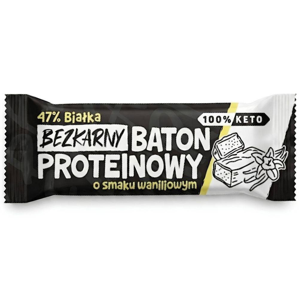 Baton Proteinowy Keto Wanilia - 47% białka, bez maltitolu - 40g