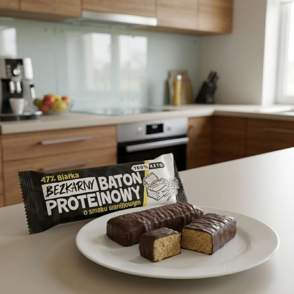 Baton Proteinowy Keto Wanilia - 47% białka, bez maltitolu - 40g