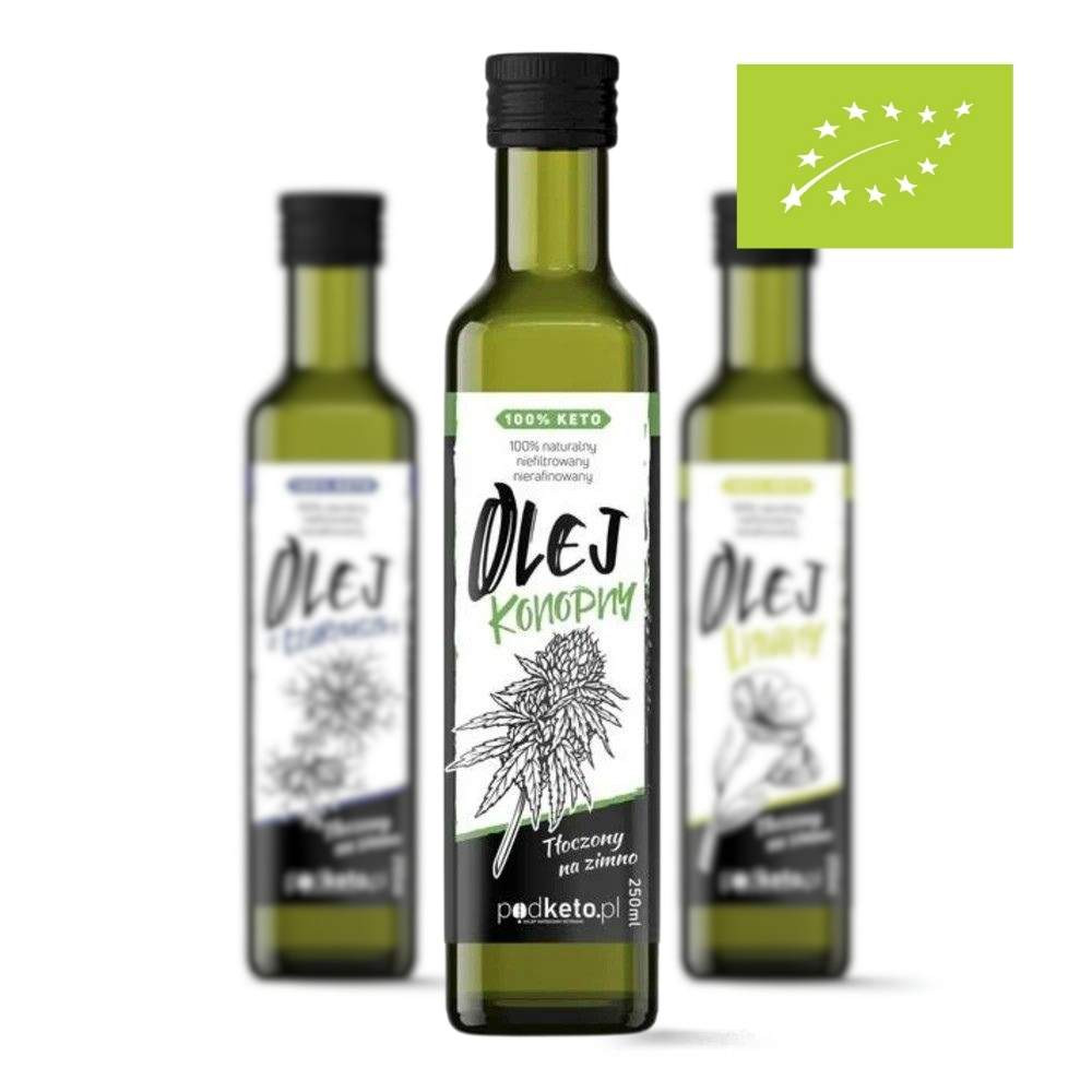 BIO Olej z nasion konopi tłoczony na zimno - 250 ml