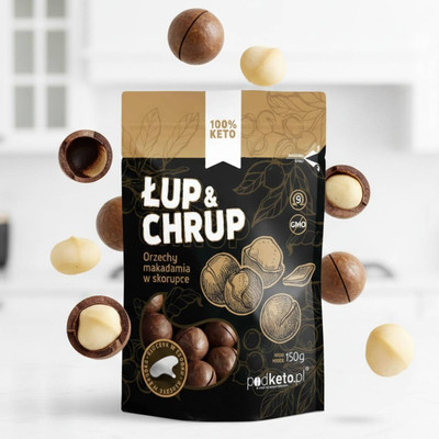 Łup & Chrup: Orzechy Makadamia w Łupinie - Prażone i Solone - 150 g