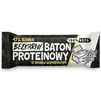 Bezkarny Baton Proteinowy Wanilia 40g - 47% białka, keto, bez cukru