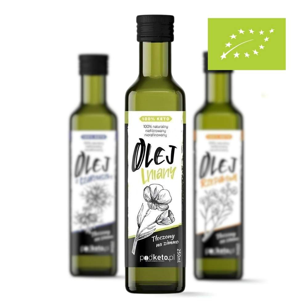BIO olej z lnu tłoczony na zimno - 250 ml