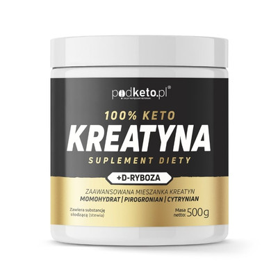 Kreatyna Trójaktywna z D-Rybozą 500g - Monohydrat, Cytrynian i Pirogronian, 100% Keto
