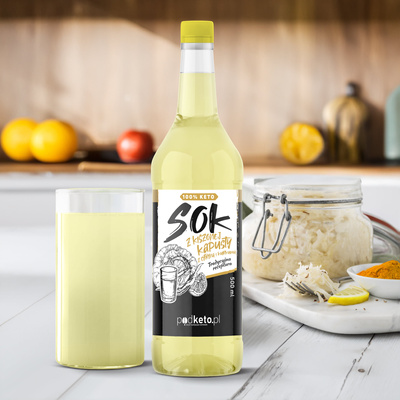 Sok z kapusty kiszonej z cytryną i kurkumą (500 ml) - podketo.pl