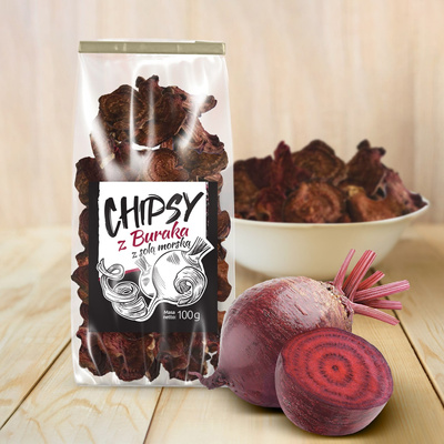 Chipsy z buraka z solą morską - 100 g