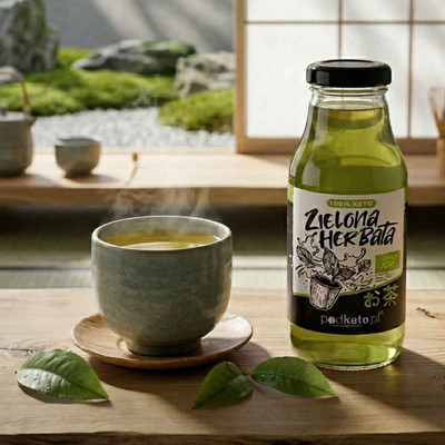 Zielona herbata Sencha Bio - ekologiczny napój gotowy do picia w szklanej butelce 330 ml