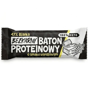 Bezkarny Baton Proteinowy Wanilia 40g - 47% białka, keto, bez cukru